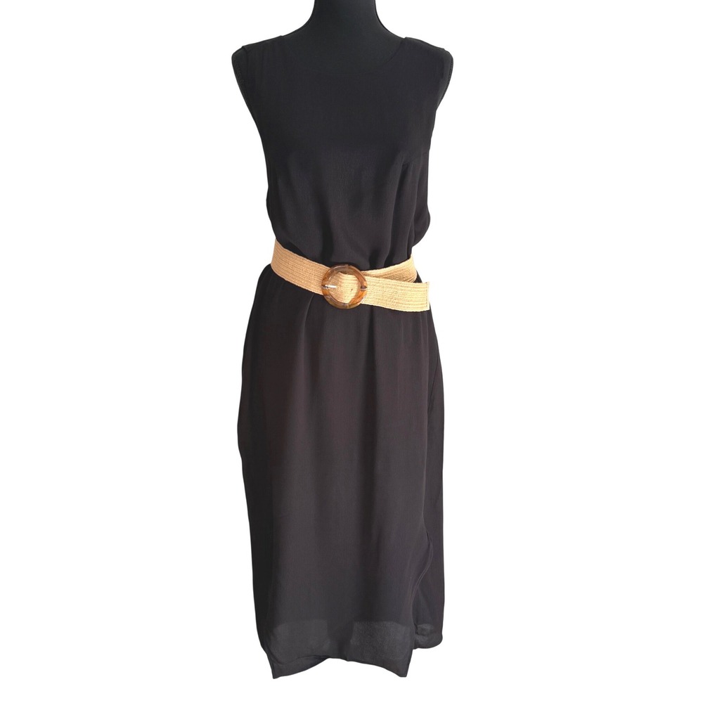 Mango Exclusive Collection NWT Black Maxi Dress Size M Open Back Sleeveless